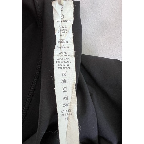 Lululemon running pocketed drawstring waist Black Leggings Size 6 Defect ‼️ - Picture 9 of 13